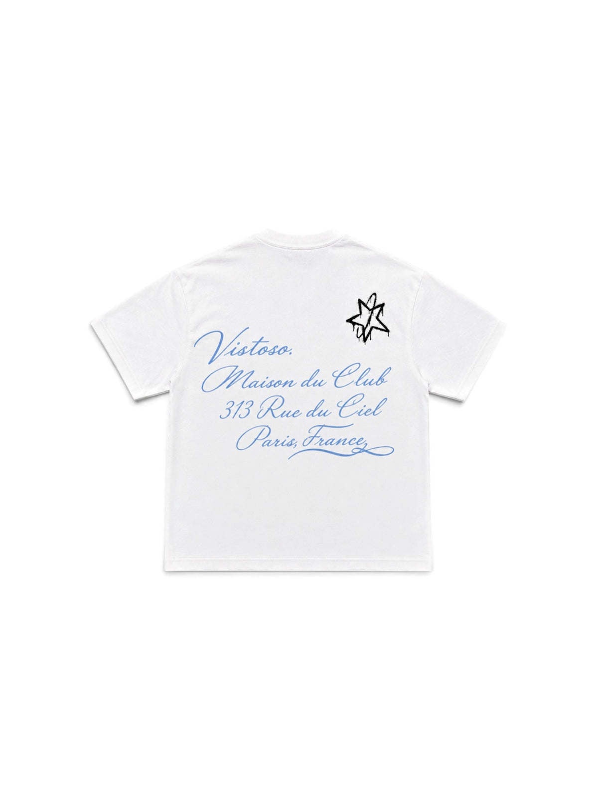 Vistoso blue script Tee